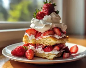 Strawberry Shortcake with Whipped Cream