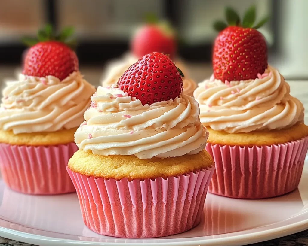 Spring Cupcakes: Strawberry Shortcake Cupcakes