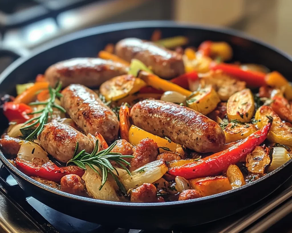 Easy Dinner Recipes for Family Comfort Foods: One Pan Sausage + Veggies