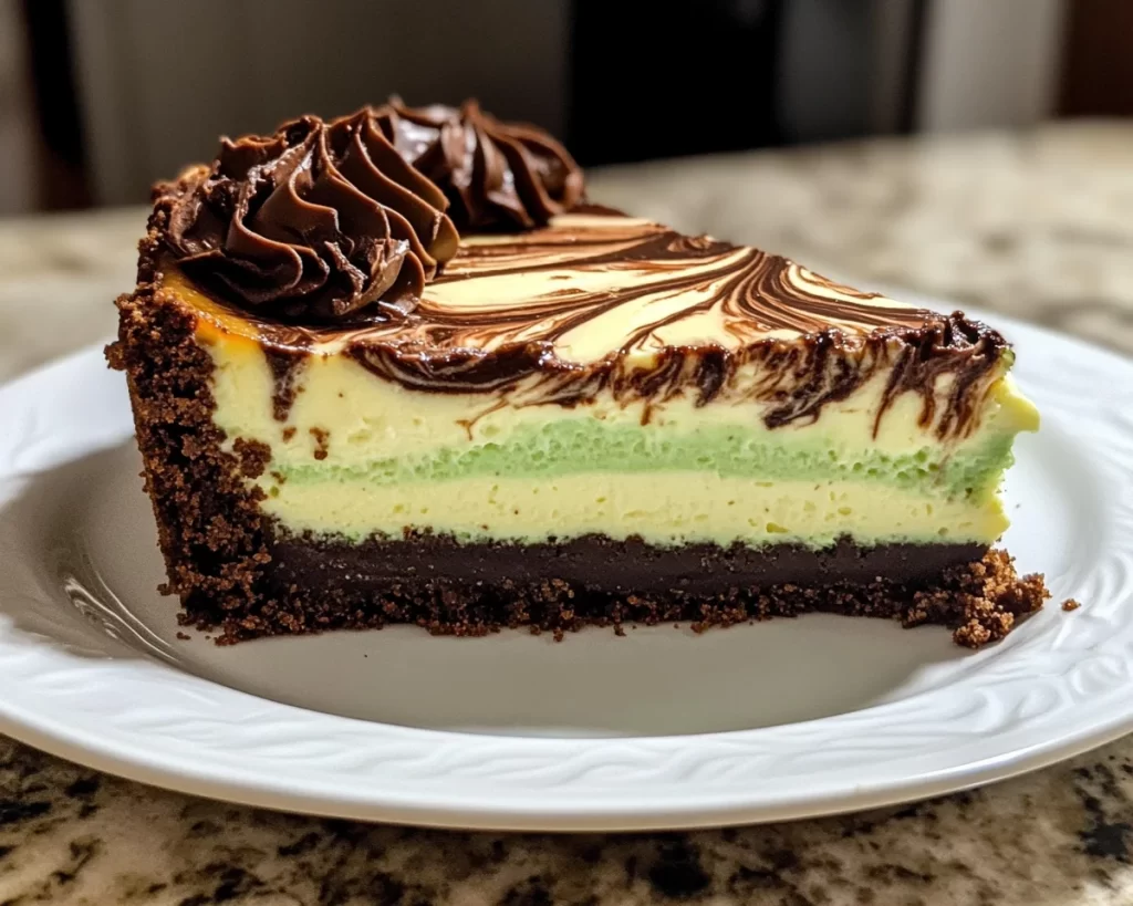 St Patrick’s Day Mint Chocolate Swirl Cheesecake