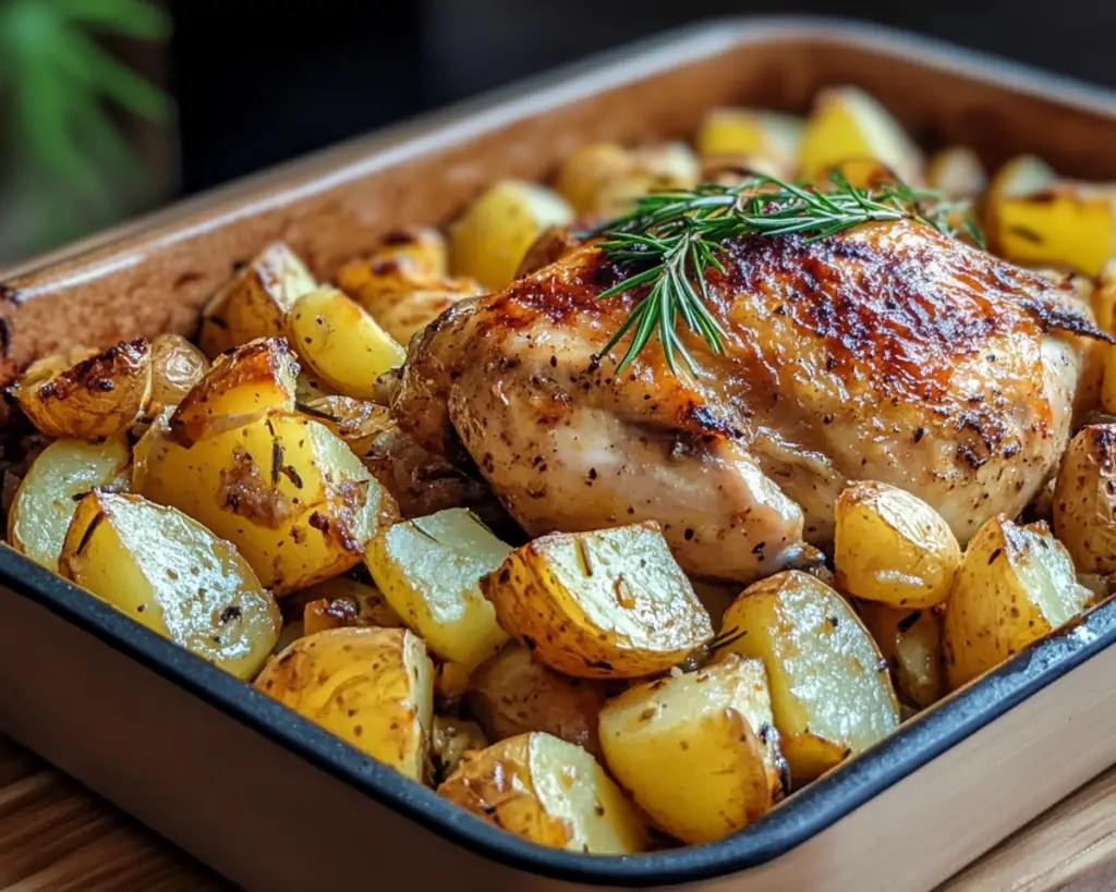 Baked Chicken with Potatoes and Onions