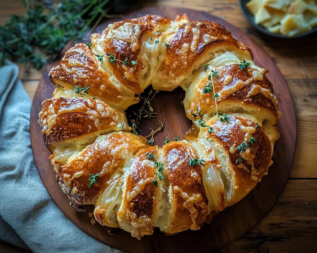 Caramelized Onion & Gruyère Bread Wreath Recipe