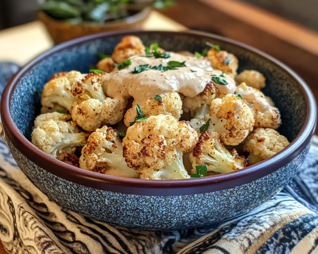 Roasted Cauliflower with Tahini Sauce