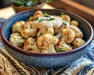 Roasted Cauliflower with Tahini Sauce