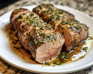 Spring Dinner Party Garlic Herb Pork Tenderloin