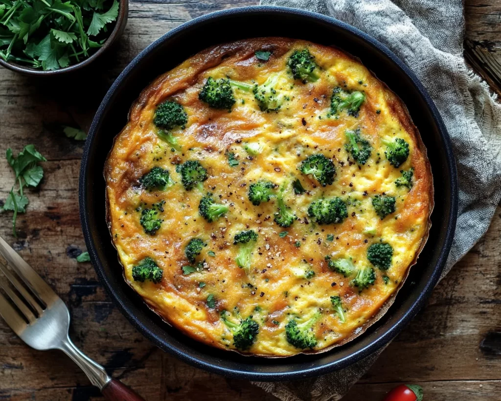 Frittata Recipe with Broccoli + Cheddar (High Protein)