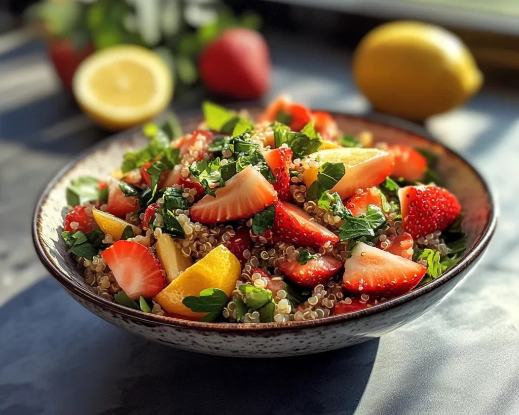 Spring Salad: Strawberry Quinoa Salad with Lemon Dressing