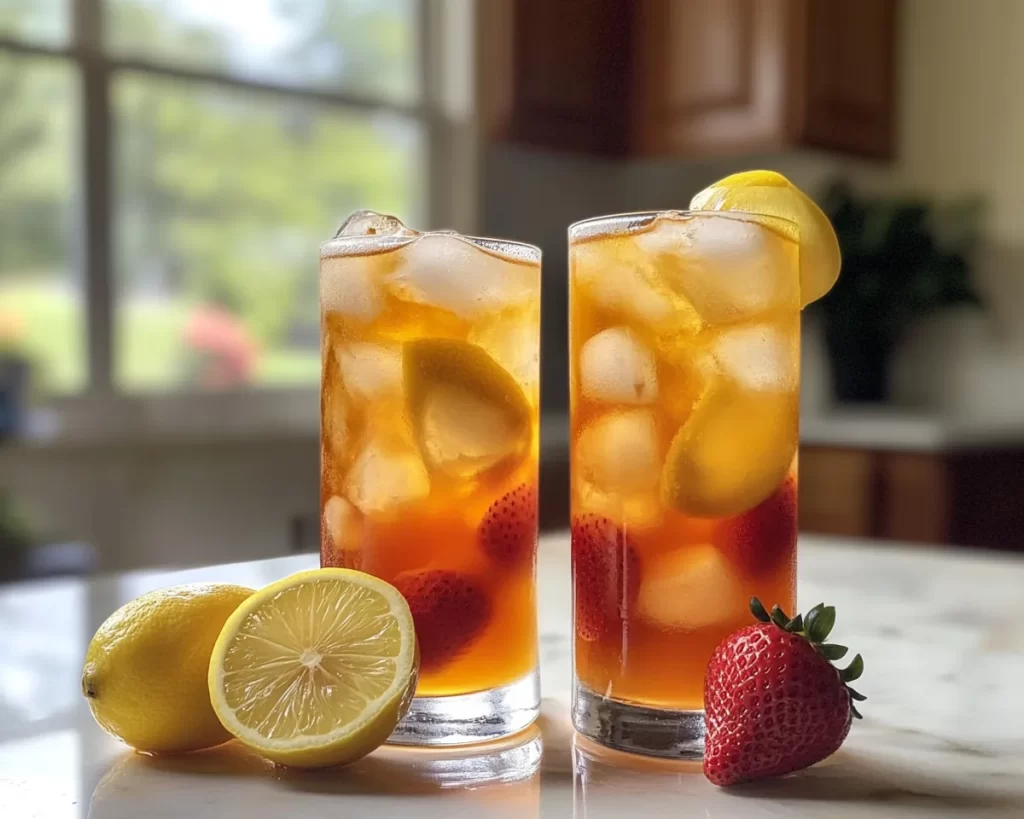 Summer Drinks Nonalcoholic: Strawberry Iced Lemon Tea