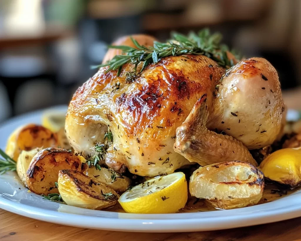 Spring Dinner Party Lemon Herb Roasted Chicken