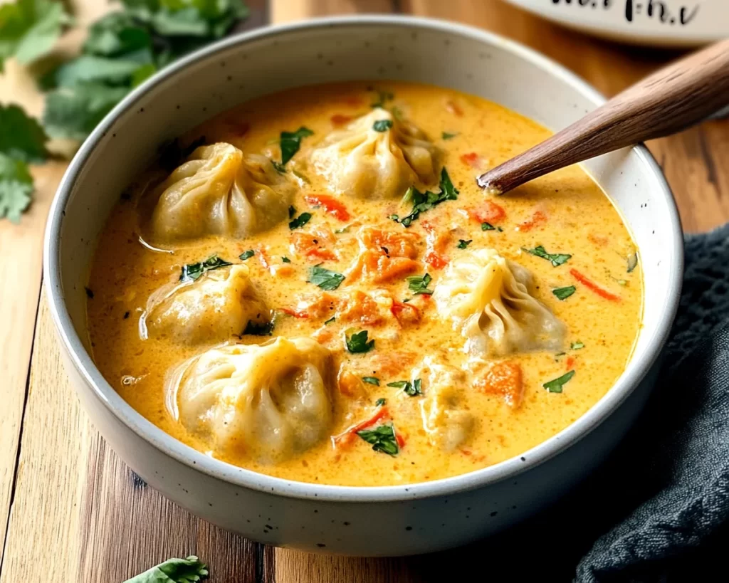 30-Minute Coconut Curry Dumpling Soup