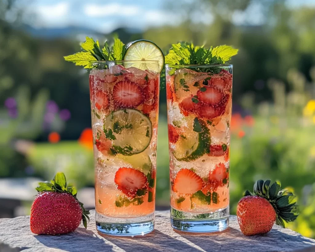 Spring Drinks: Strawberry Lime Sparkling Drink