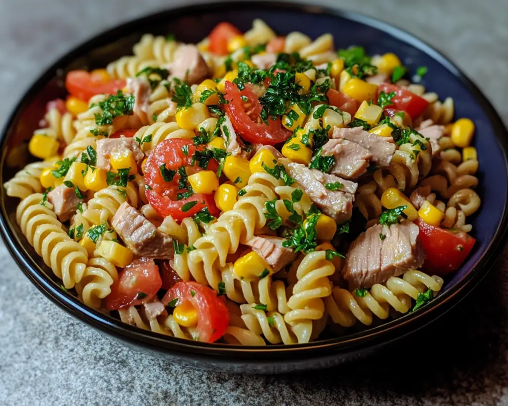 Cold Pasta Salad with Tuna and Corn