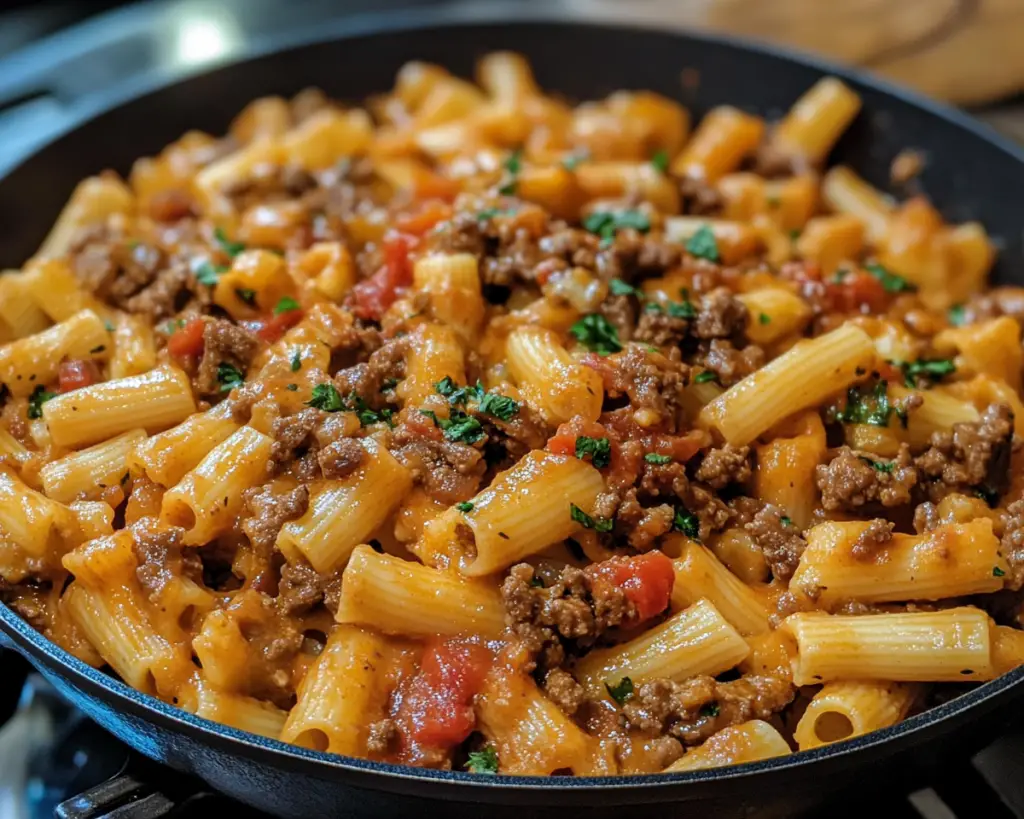 Creamy Beef Pasta Skillet