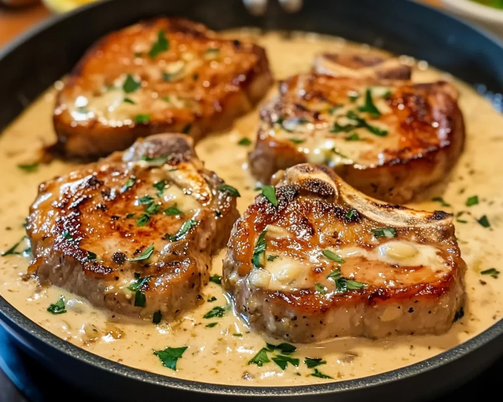 Quick Creamy Garlic Pork Chops (One-Pan)