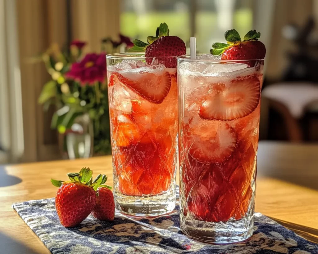 Spring Drinks: Pink Strawberry Soda Mocktail