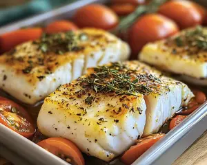 Mediterranean Baked Cod with Tomatoes