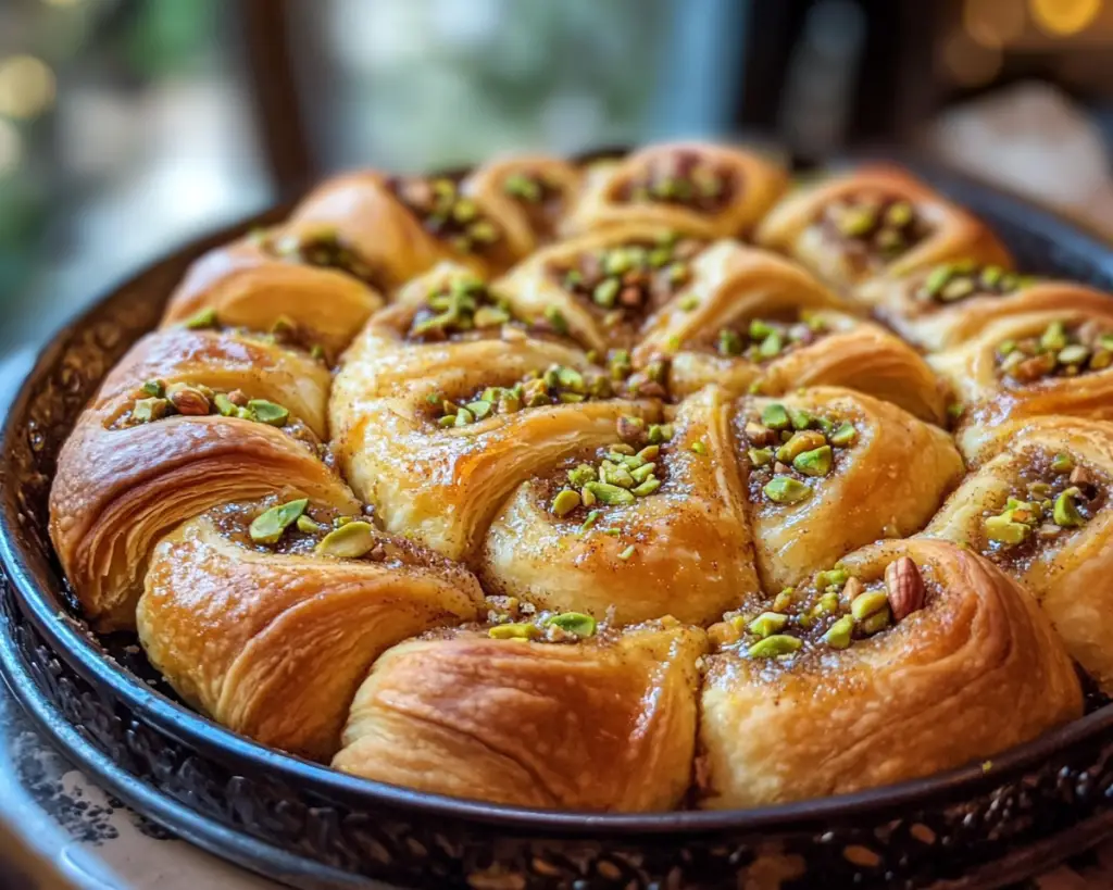 🥐 Pistachio Baklava Cinnamon Rolls (Flaky & Irresistible!)