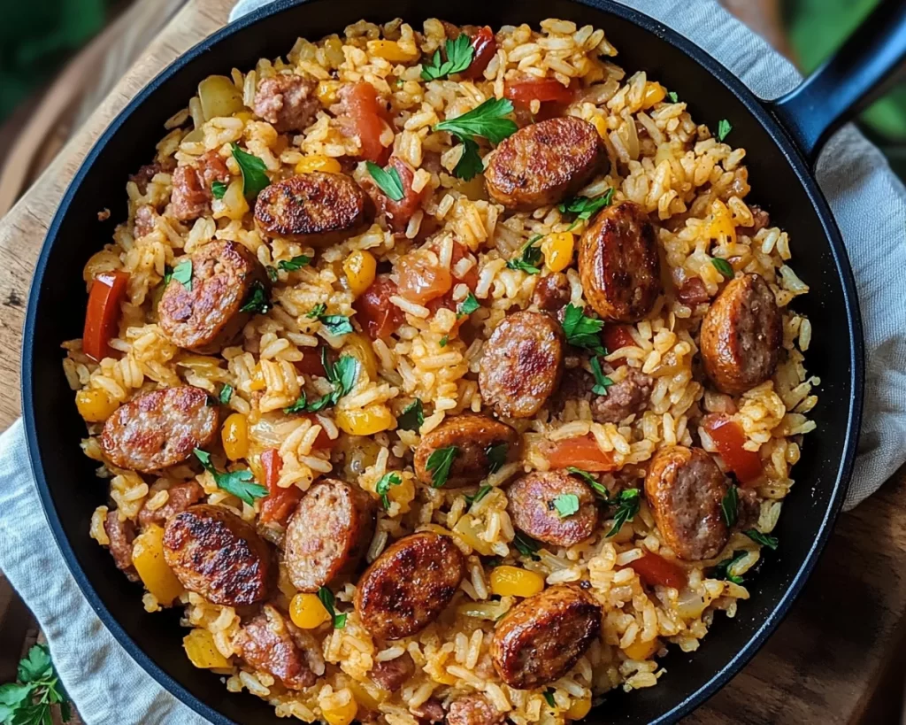 Quick Cajun Sausage and Rice Skillet Recipe