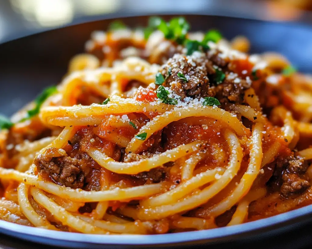 Beef Pasta with Tomato Sauce