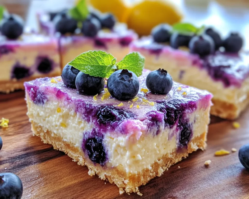Spring Desserts: Blueberry Lemon Cheesecake Bars in 7 Steps