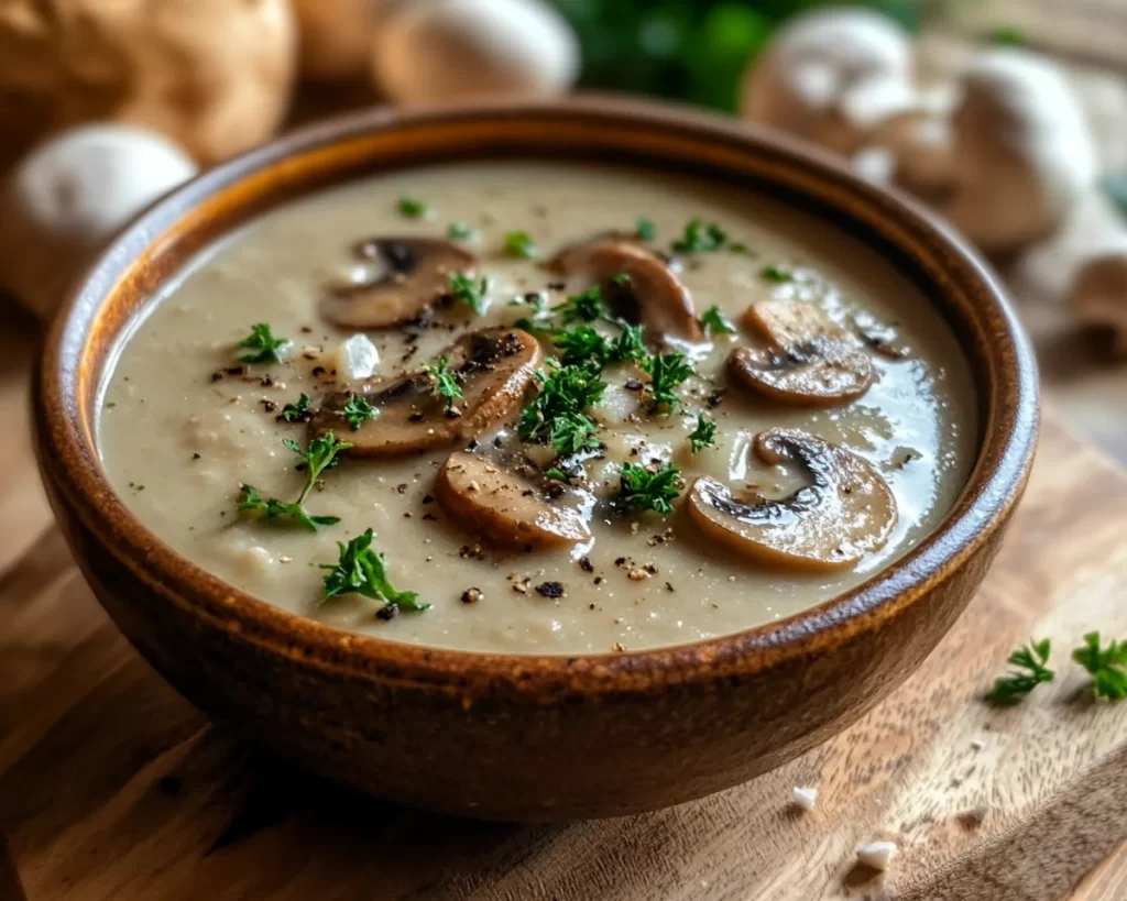 Spring Soup: Creamy Garlic Mushroom Soup in 25 Minutes