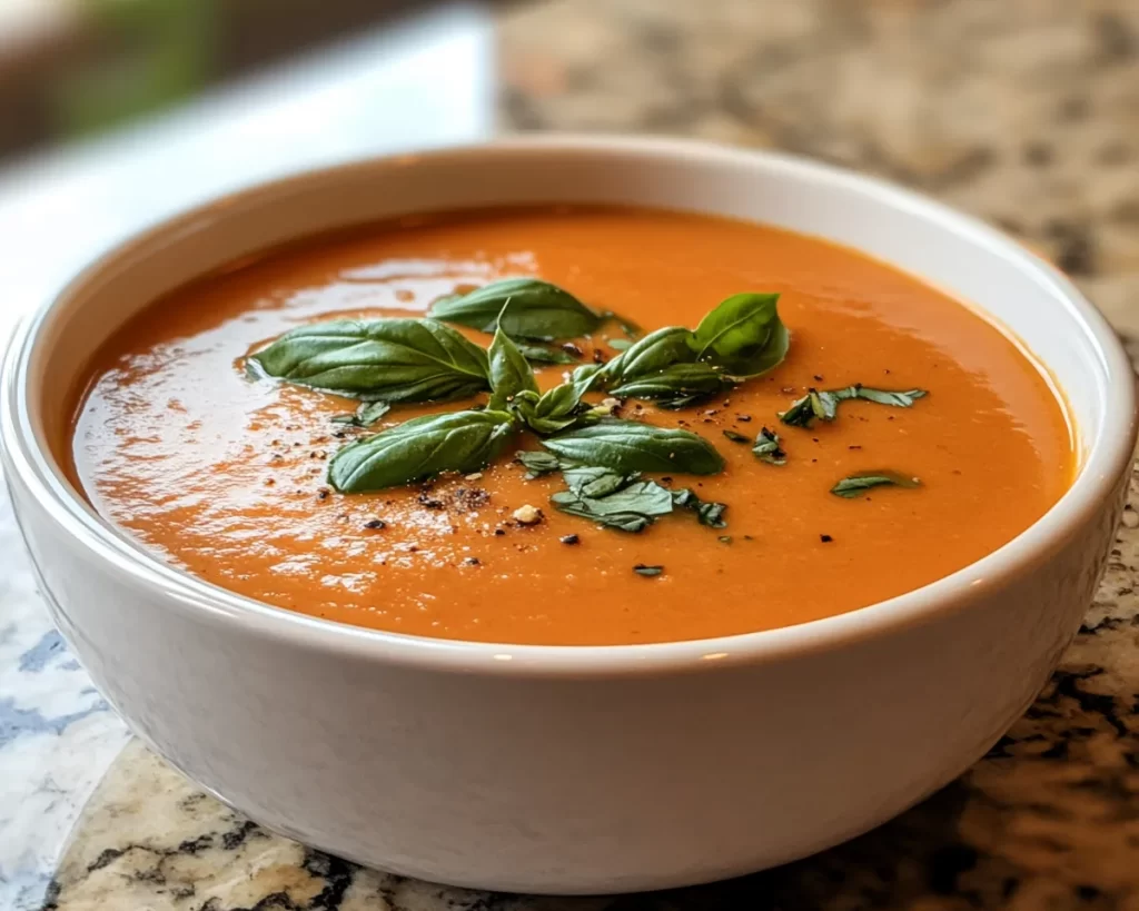 Spring Soup: Roasted Tomato Basil Soup in 25 Minutes