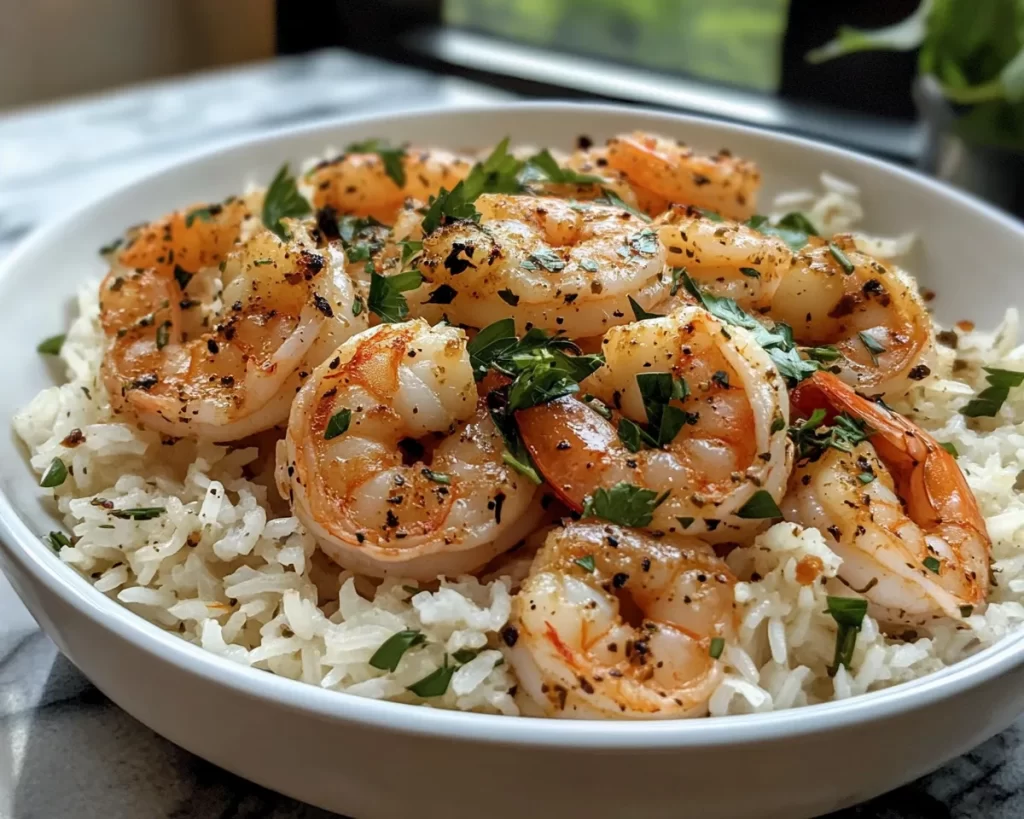 Spring Dinner Ideas: Garlic Herb Shrimp & Rice in 20 Minutes