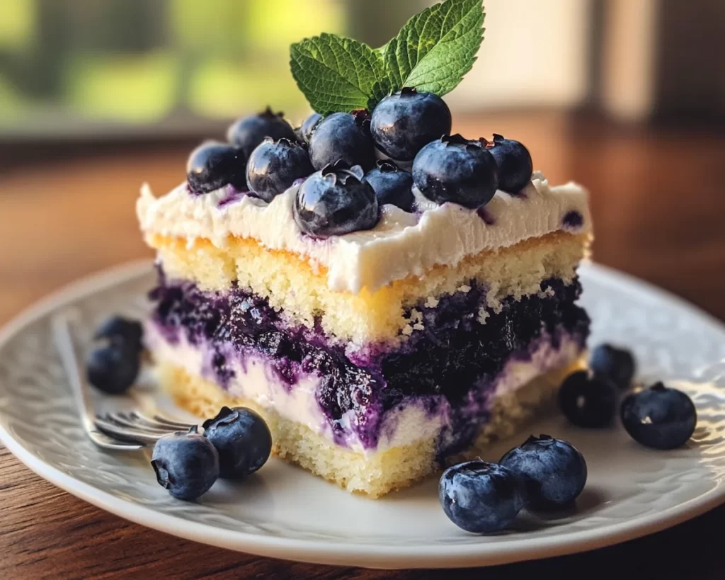 Spring Desserts: Blueberry Vanilla Pudding Cake in 7 Steps