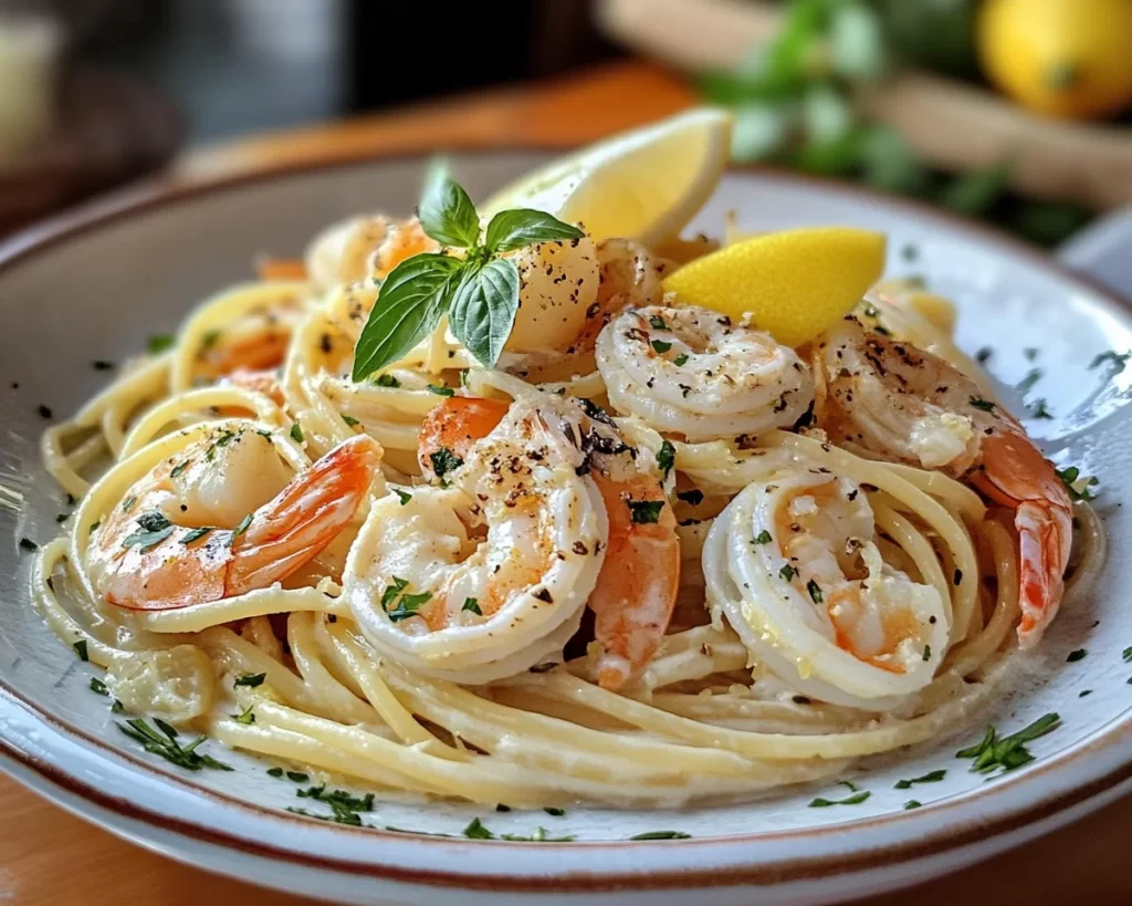 Spring Dinner Party: Creamy Lemon Seafood Pasta in 25 Minutes