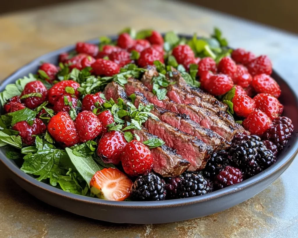 Summer Dinner Ideas: Grilled Steak Salad with Berries in 20 Minutes