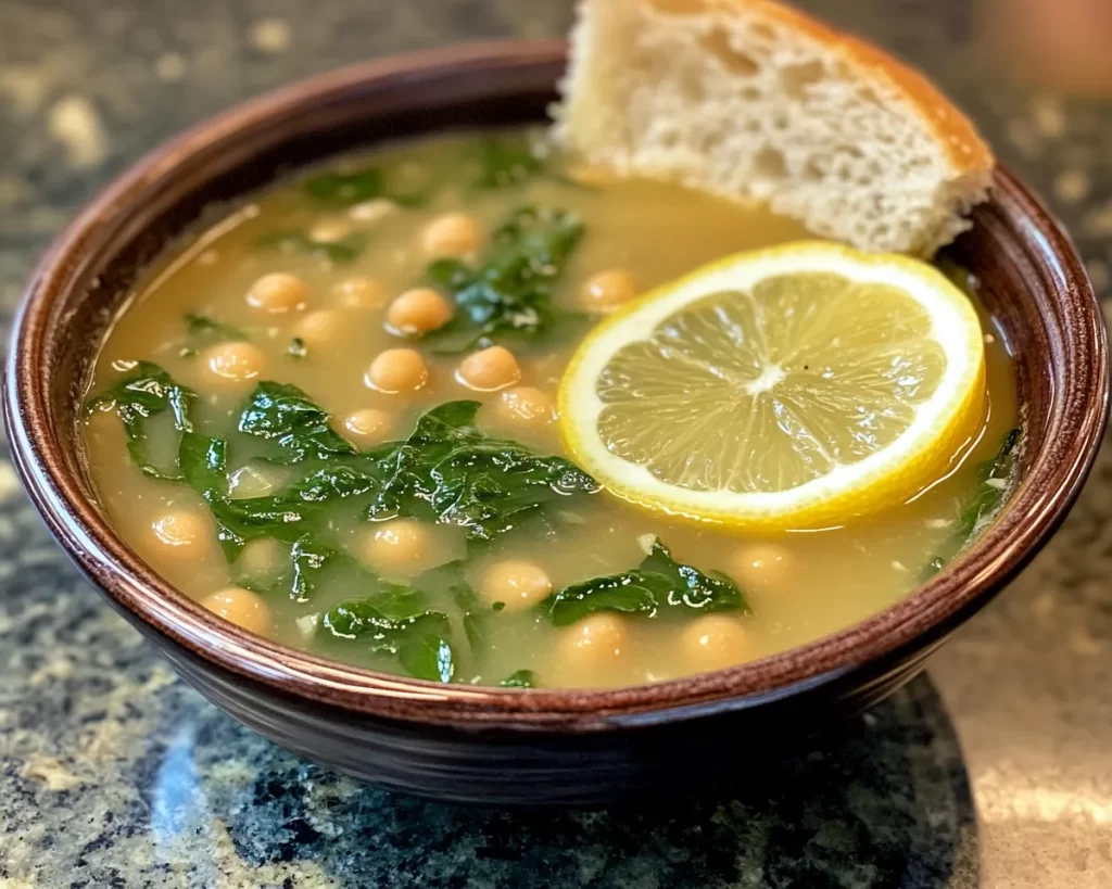 Spring Soup: Lemon Chickpea Spinach Soup in 25 Minutes