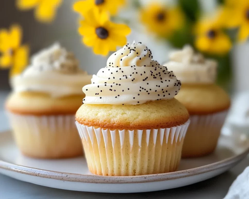 Spring Cupcakes: Lemon Poppy Seed Cupcakes With Glaze in 30 Minutes