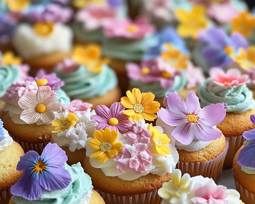 Spring Cupcakes: Spring Garden Flower Cupcakes in 30 Minutes