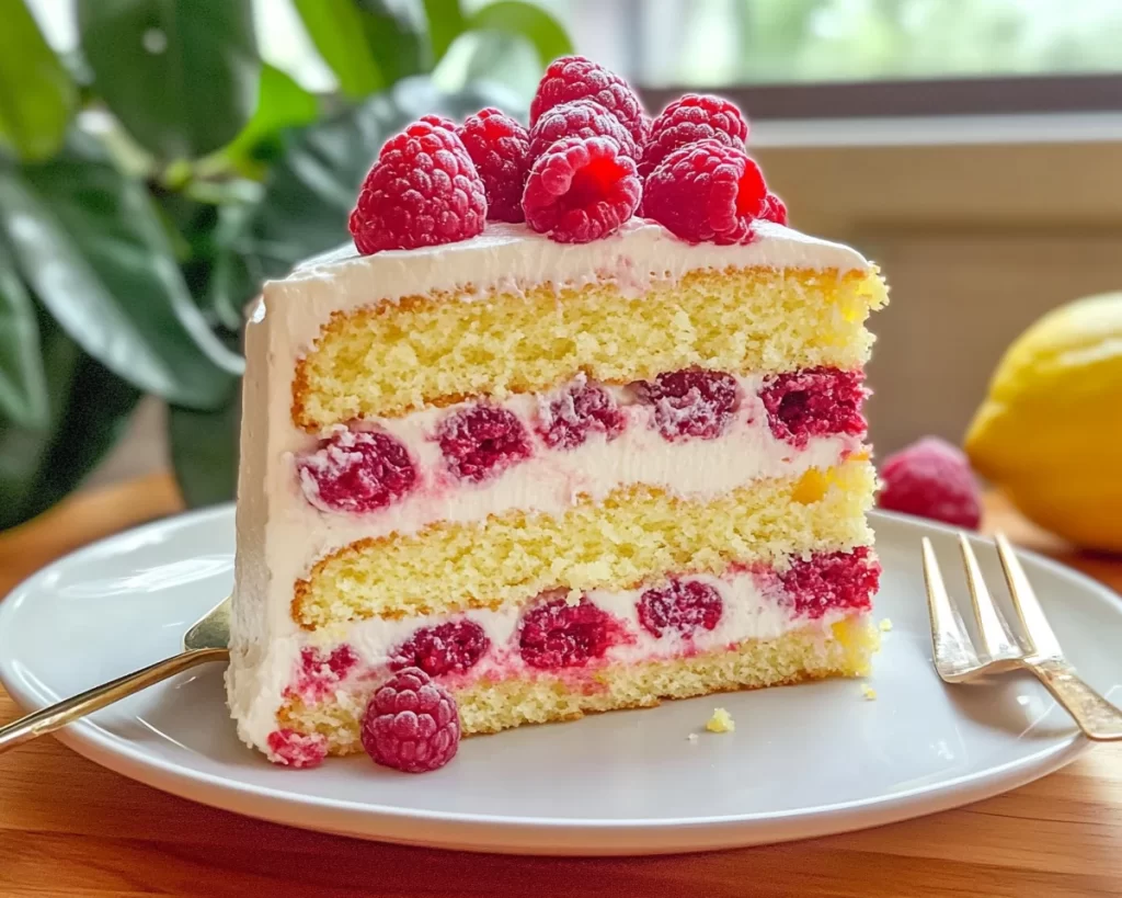 Spring Cake: Lemon Raspberry Cake in 40 Minutes