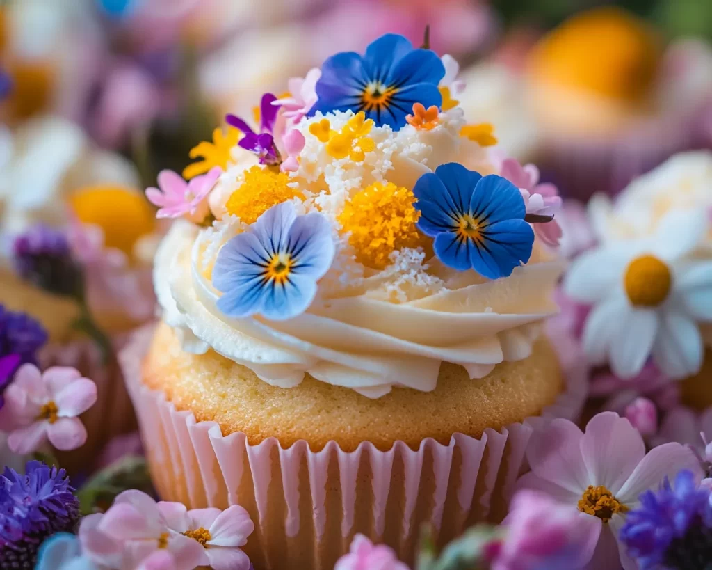 Spring Cupcakes: Vanilla Flower Garden Cupcakes in 30 Minutes