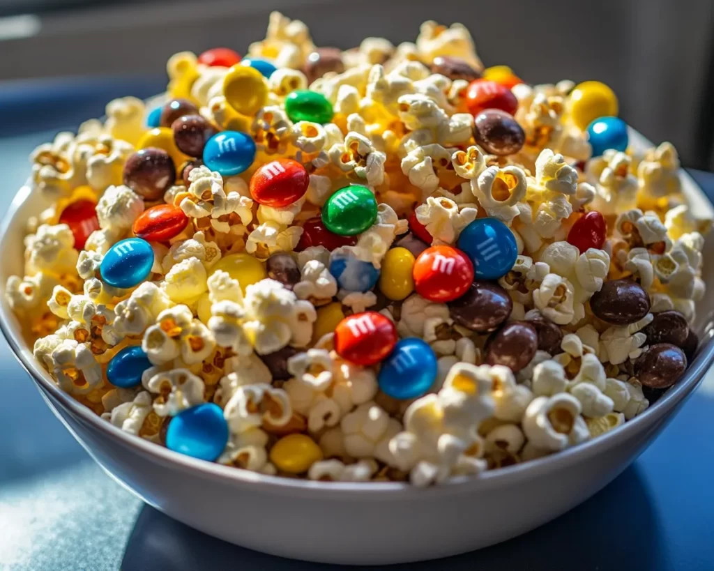 Baseball Snacks: Popcorn Trail Mix With M and Ms in 10 Minutes