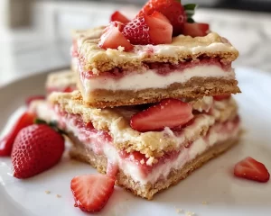 Spring Cookies: Strawberry Shortcake Cookie Bars