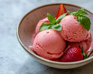 Spring Dessert: Strawberry Basil Sorbet in 10 Minutes