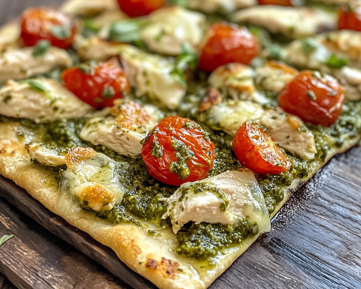 Spring Dinner Ideas: Pesto Chicken Flatbread in 15 Minutes