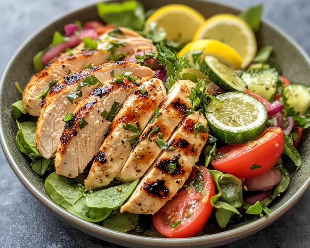 Summer Dinner Recipes: Grilled Chicken Salad with Lemon Dressing