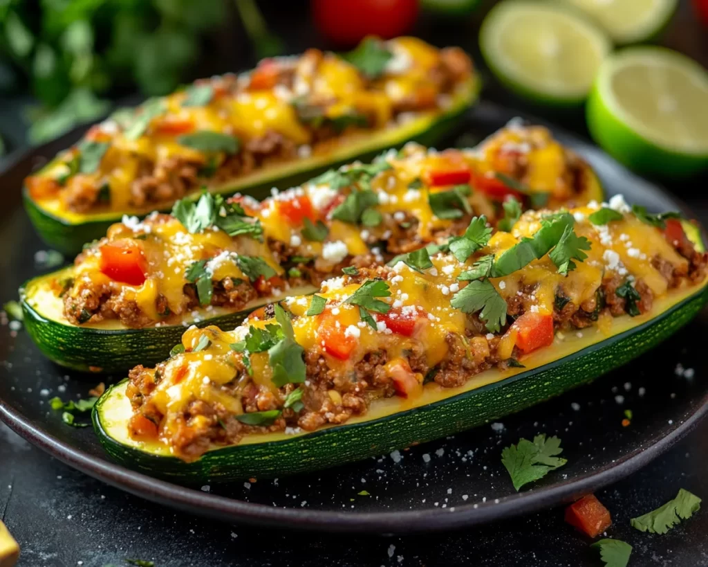 Easy Dinner Recipes for Family: Taco Stuffed Zucchini Boats in 25 Minutes