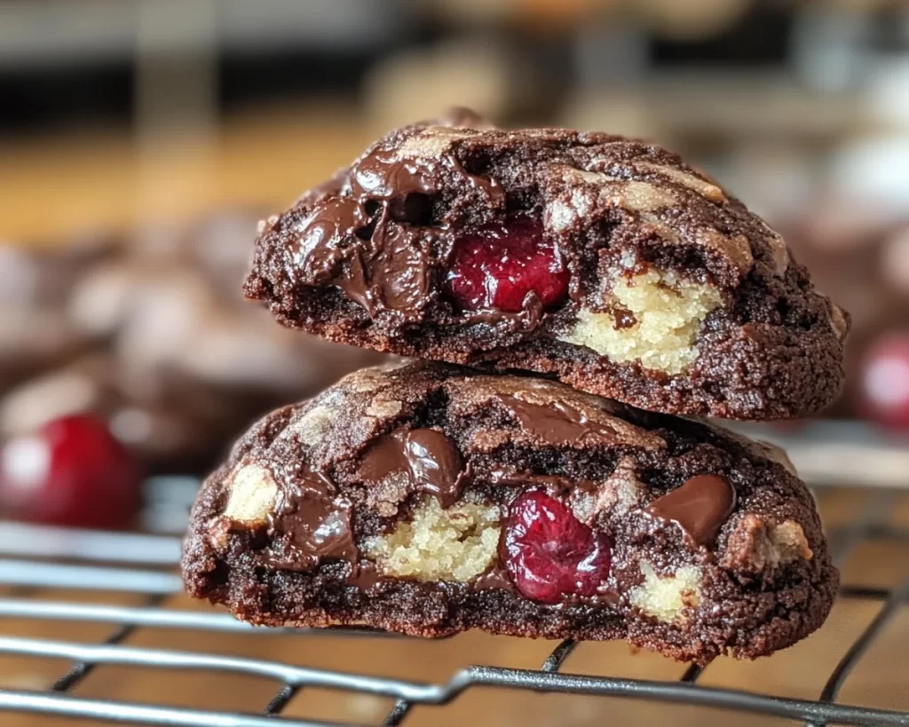 Black Forest Cookie: Chocolate Cherry Stuffed Cookies in 25 Minutes