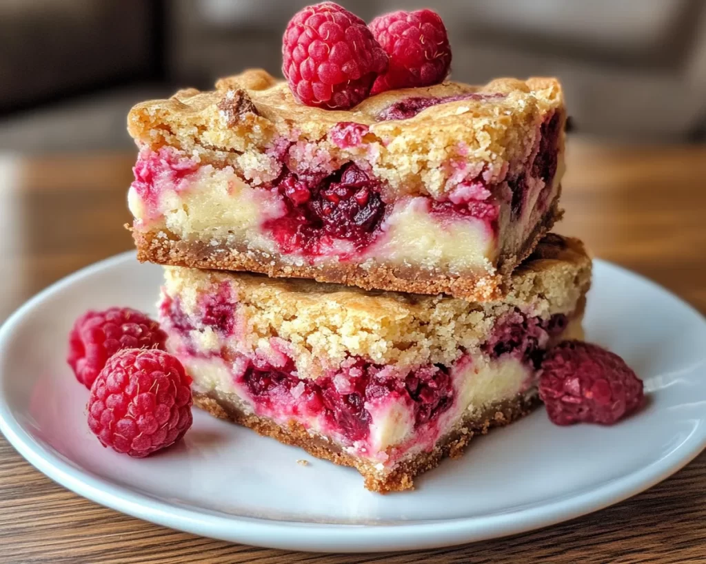Spring Desserts: Raspberry White Chocolate Blondies in 7 Steps