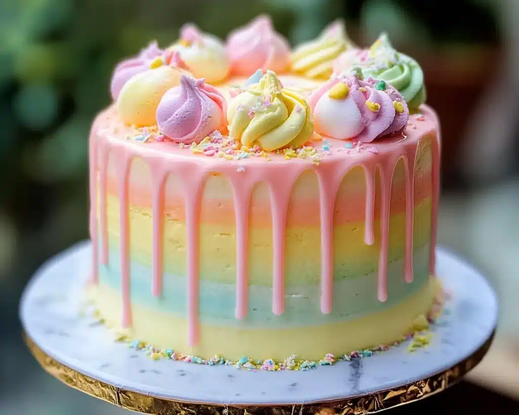 Spring Cake Designs: Pastel Drip Cake (Easy Look)