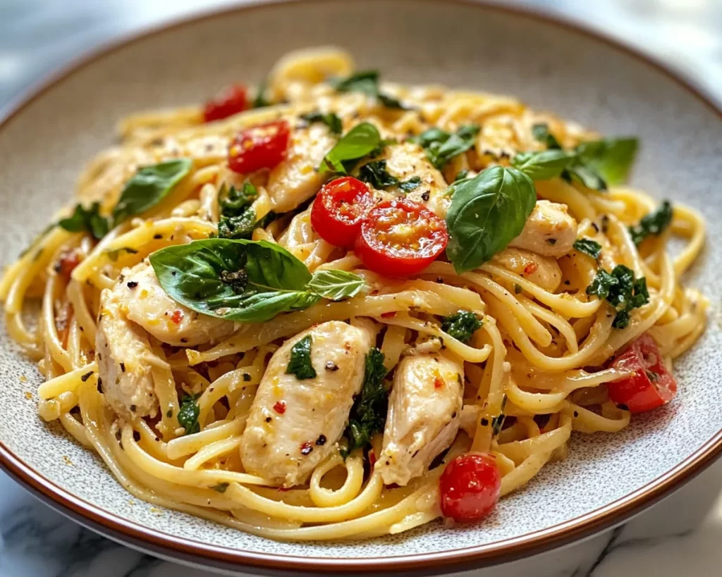 Spring Dinner Ideas: Lemon Basil Chicken Pasta in 20 Minutes