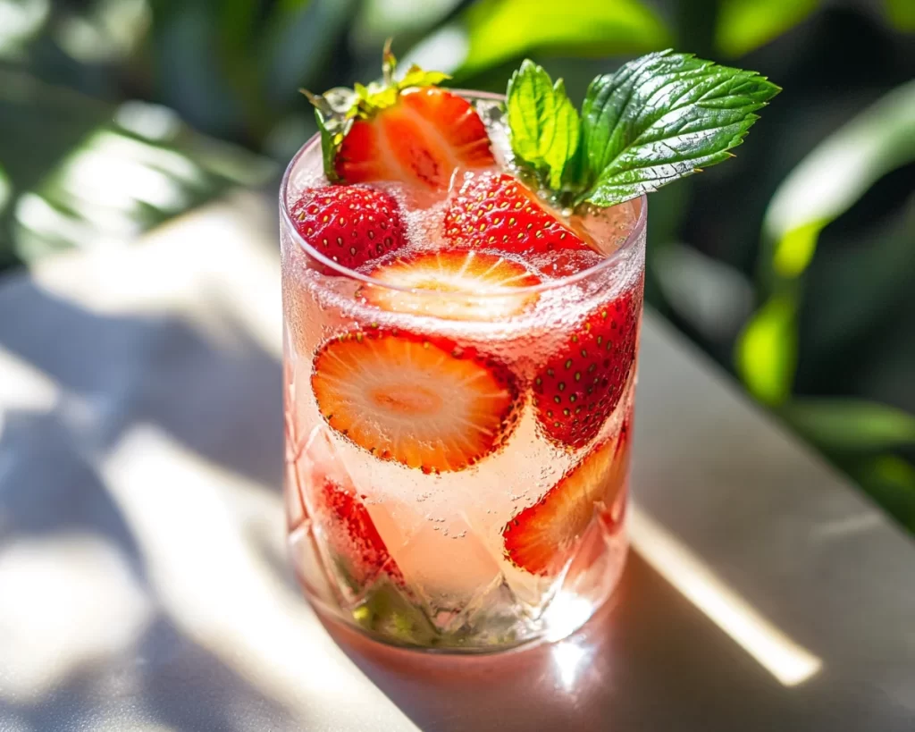 Summer Drinks Nonalcoholic: Strawberry Coconut Cooler