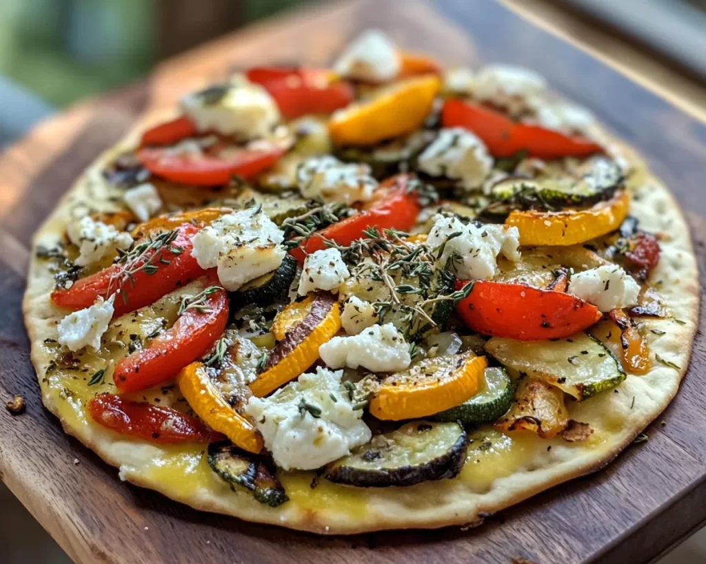 Spring Dinner Ideas: Roasted Veggie & Goat Cheese Flatbread in 15 Minutes