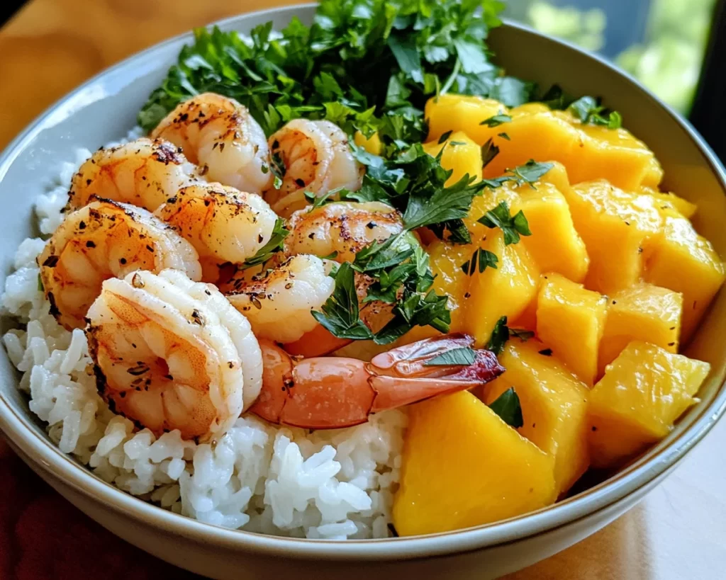 Summer Dinner Ideas: Mango Shrimp Rice Bowls in 20 Minutes
