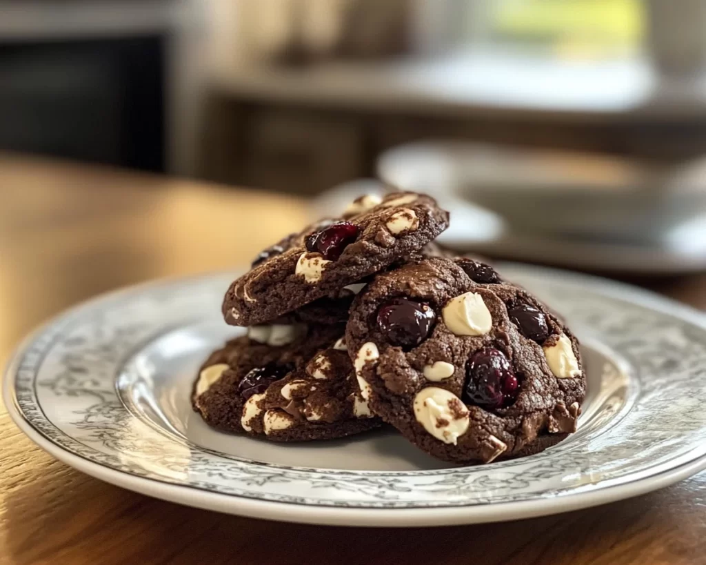 Black Forest Cookie: Brownie Stuffed Black Cherry Cookies in 30 Minutes