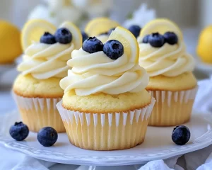 Spring Cupcakes: Lemon Blueberry Cupcakes (Moist)